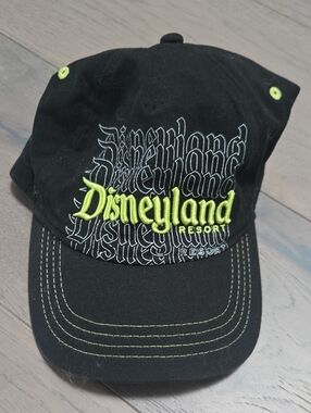 Disneyland Resort Black Hat with Neon Green Embroidery Youth and Kids Size